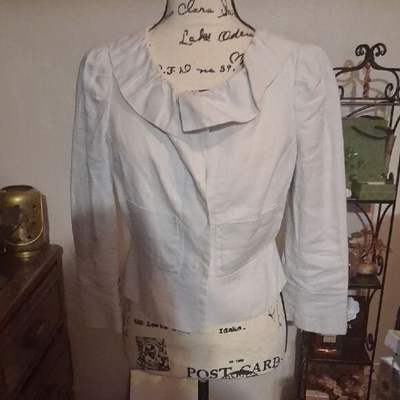 Elevenses Cream Linen Blazer Size 6 - Picture 1 of 9